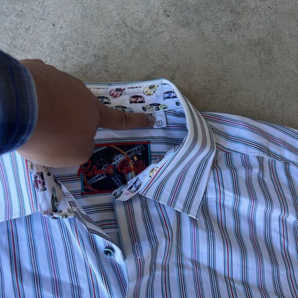 Robert Graham Jarred Sportscar Striped Polo Mens size XL - Picture 2 of 4